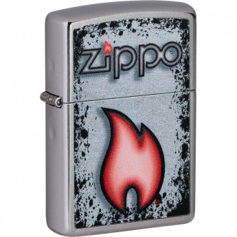 Зажигалка ZIPPO FLAME DESIGN STREET CHROME 49576 Зажигалка ZIPPO FLAME DESIGN STREET CHROME 49576